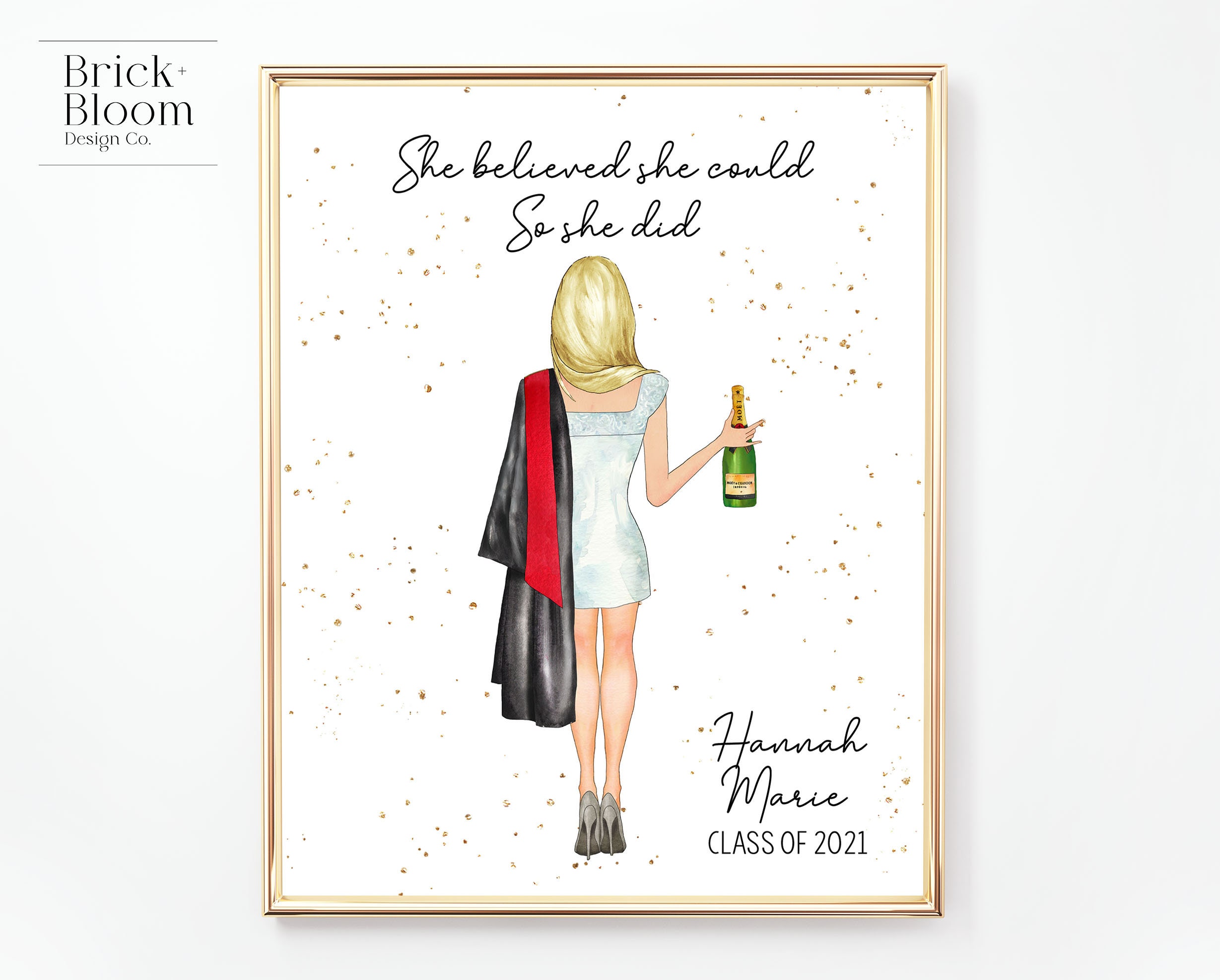 Custom Graduation Portrait | PRINTABLE Personalized Grad Gift ...