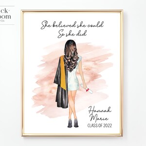 Custom Graduation Portrait | PRINTABLE Personalized Grad Gift ...