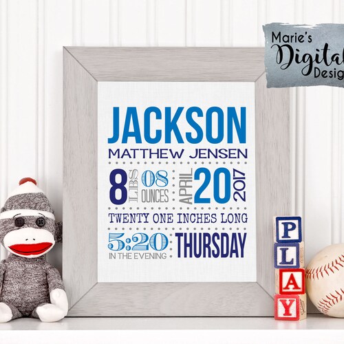 PRINTABLE Birth Stats Wall Art / Nursery / Birth - Etsy
