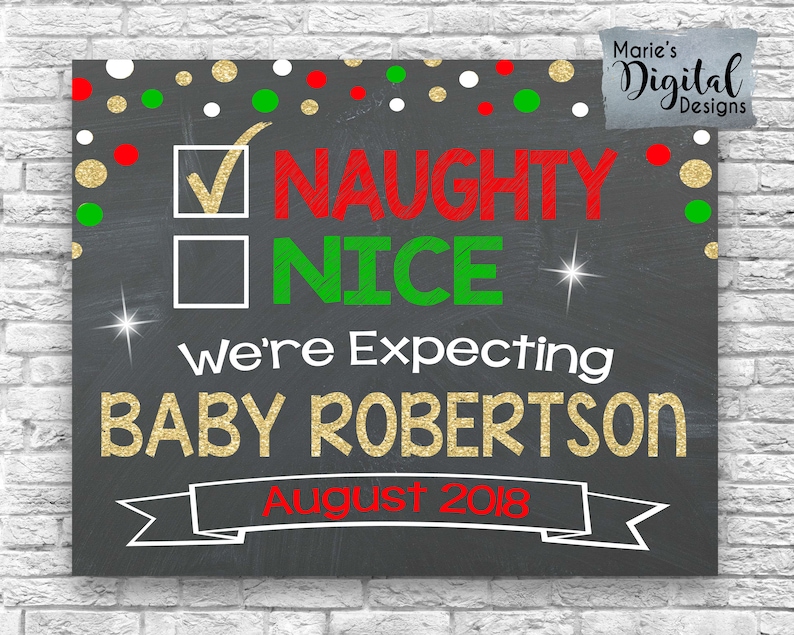 PRINTABLE Naughty Or Nice Santa Checklist / List Chalkboard | Etsy
