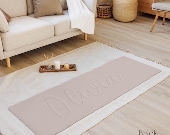 Personalized Embossed Look Name Yoga Mat | Custom Fitness Mat | Pilates Meditation Christmas Gift | Home Workout Mat Exercise Mat for Women