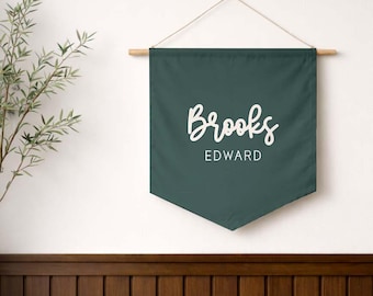 Personalized Baby Boy Name Banner, Custom Nursery Name Sign, Kids Name Pennant Flag, Boy Room Decor, Baby Shower Gift Boy, Wall Hanging PN4