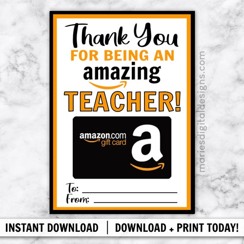 Thank You AMAZON Gift Card Holder. 5x7 DIGITAL FILE. Etsy