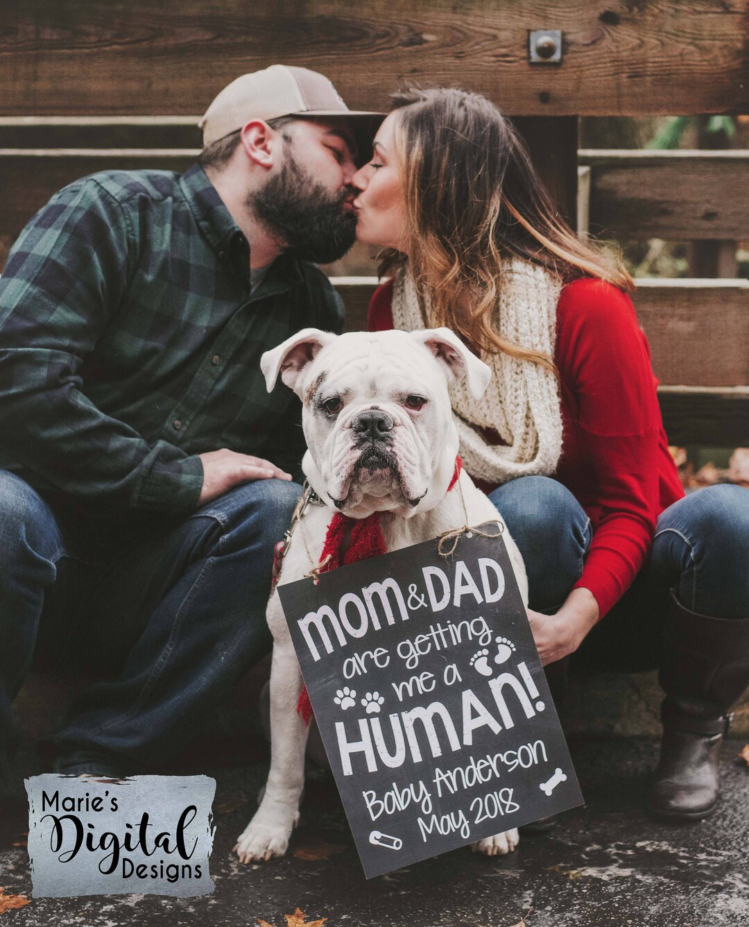 PRINTABLE Mom & Dad Are Getting Me A Human - Chalkboard Pregnancy Baby ...