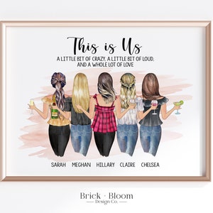 Custom Best Friend Portrait | This Is Us PRINTABLE Personalized BFF Birthday Gift | Besties Christmas Friendship Present | Digital JPEG