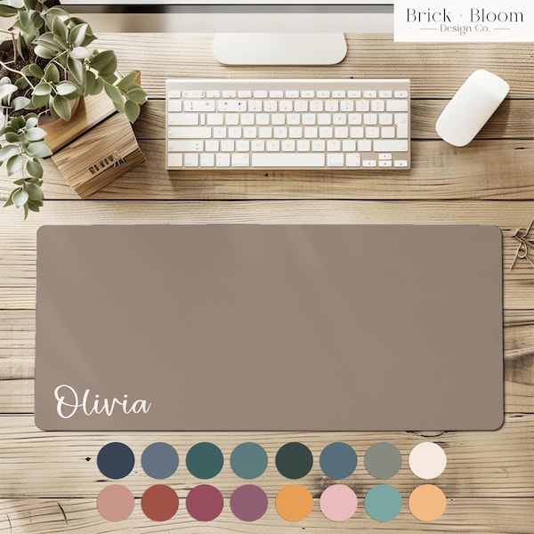 Personalized Desk Mat with Name | Custom Mouse Pad | Boho Aesthetic Desk Decor | Office Teacher Coworker Gift | Gaming Mousepad | Dorm Room