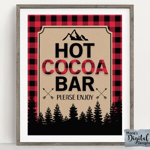 Instant Download Winter Hot Chocolate Bar Kit, Printable Rustic Black Red  Plaid Hot Cocoa Bar Kit, Lumberjack Shower or Birthday Bar 20G 