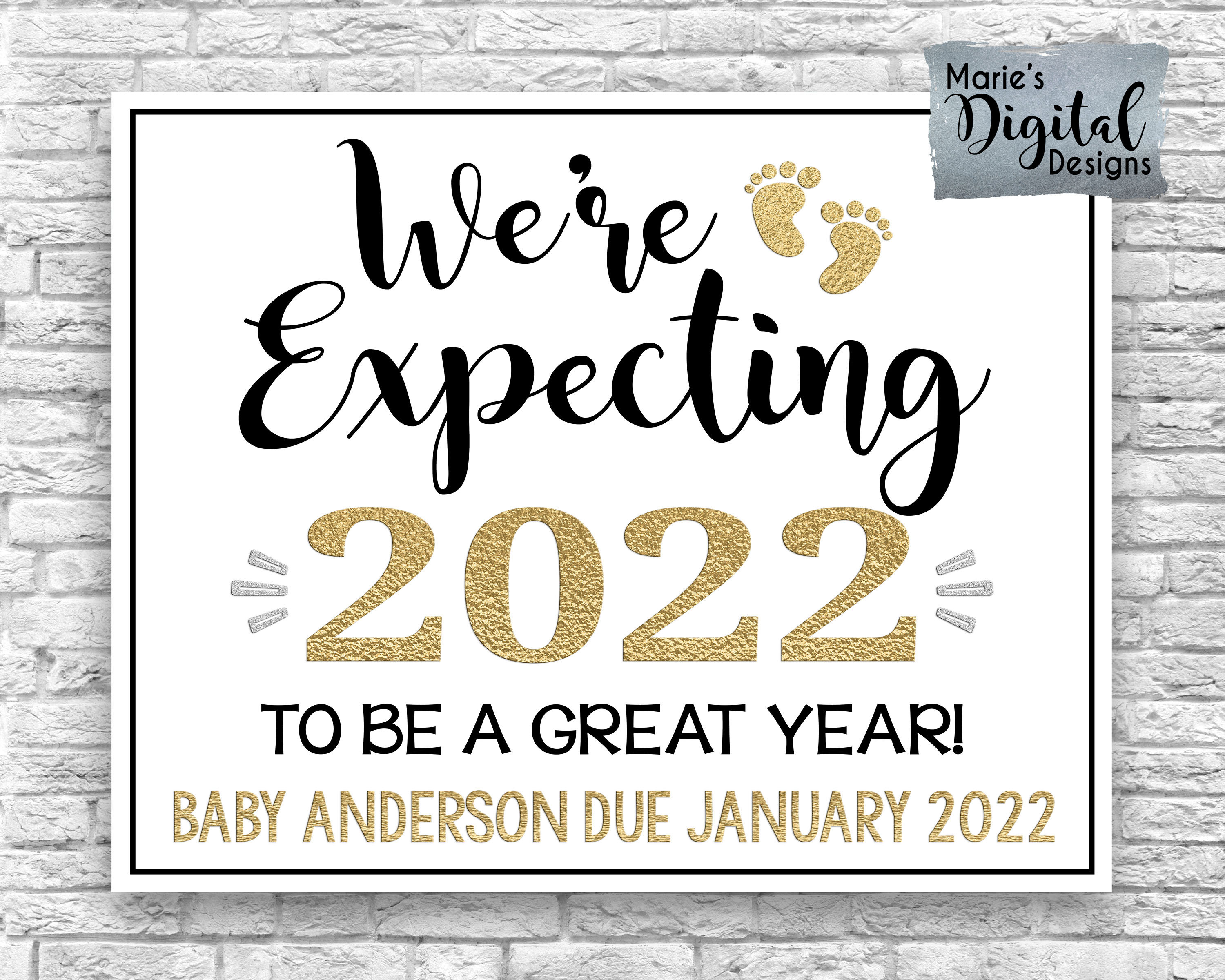 Printable We Re Expecting 22 To Be A Great Year New Etsy Ireland