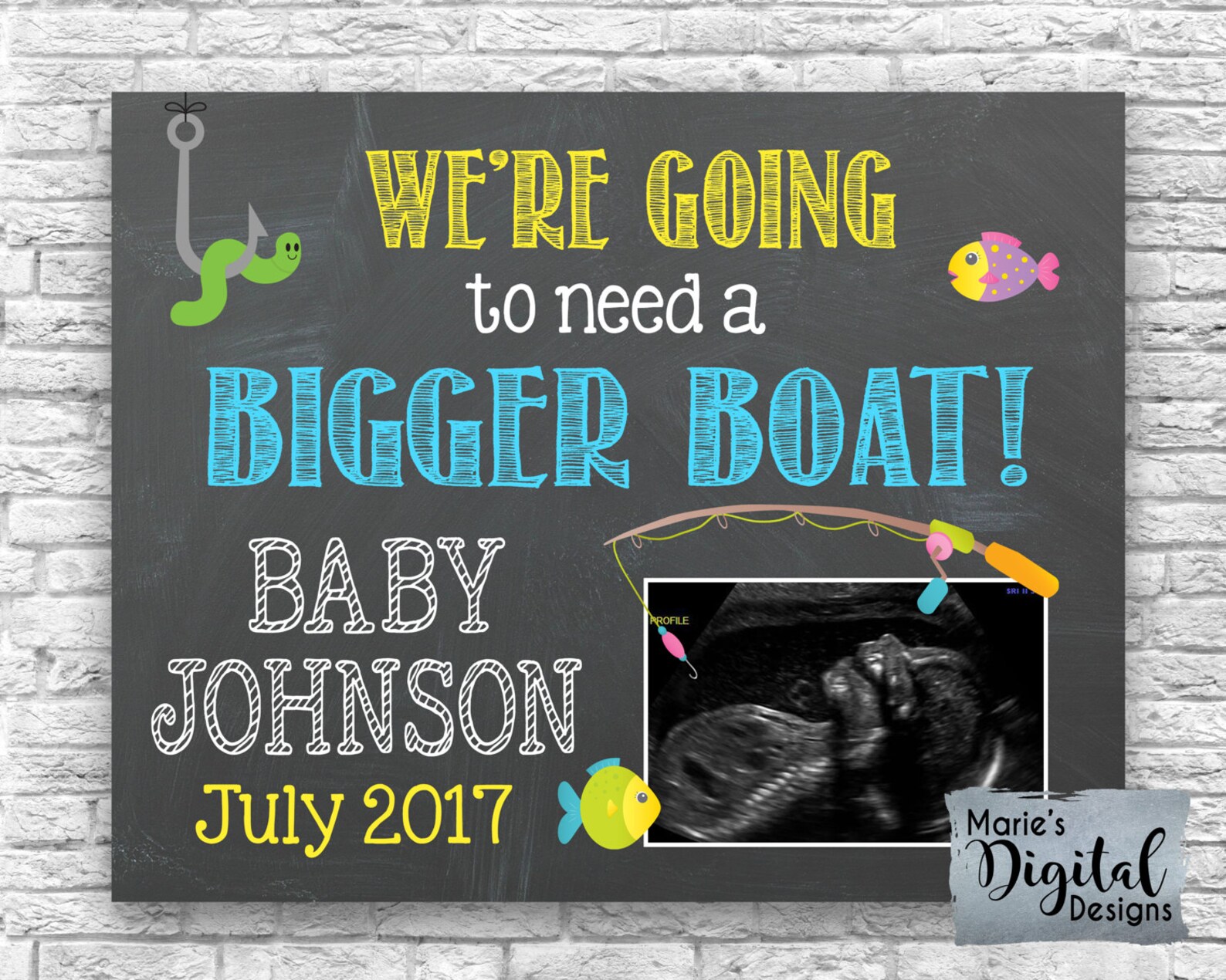 PRINTABLE We're Going to Need A Bigger Boat Pregnancy Announcement
