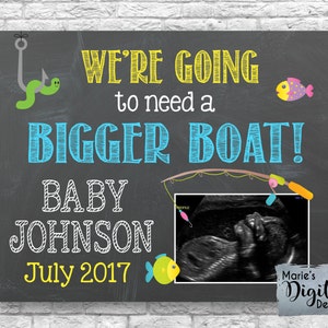 Druckbare wir gehen, um ein größeres Boot - Schwangerschaft Ankündigung / Tafel Fotokarte / Prop / Baby / Sonogramm / Ultraschall JPEG-Datei