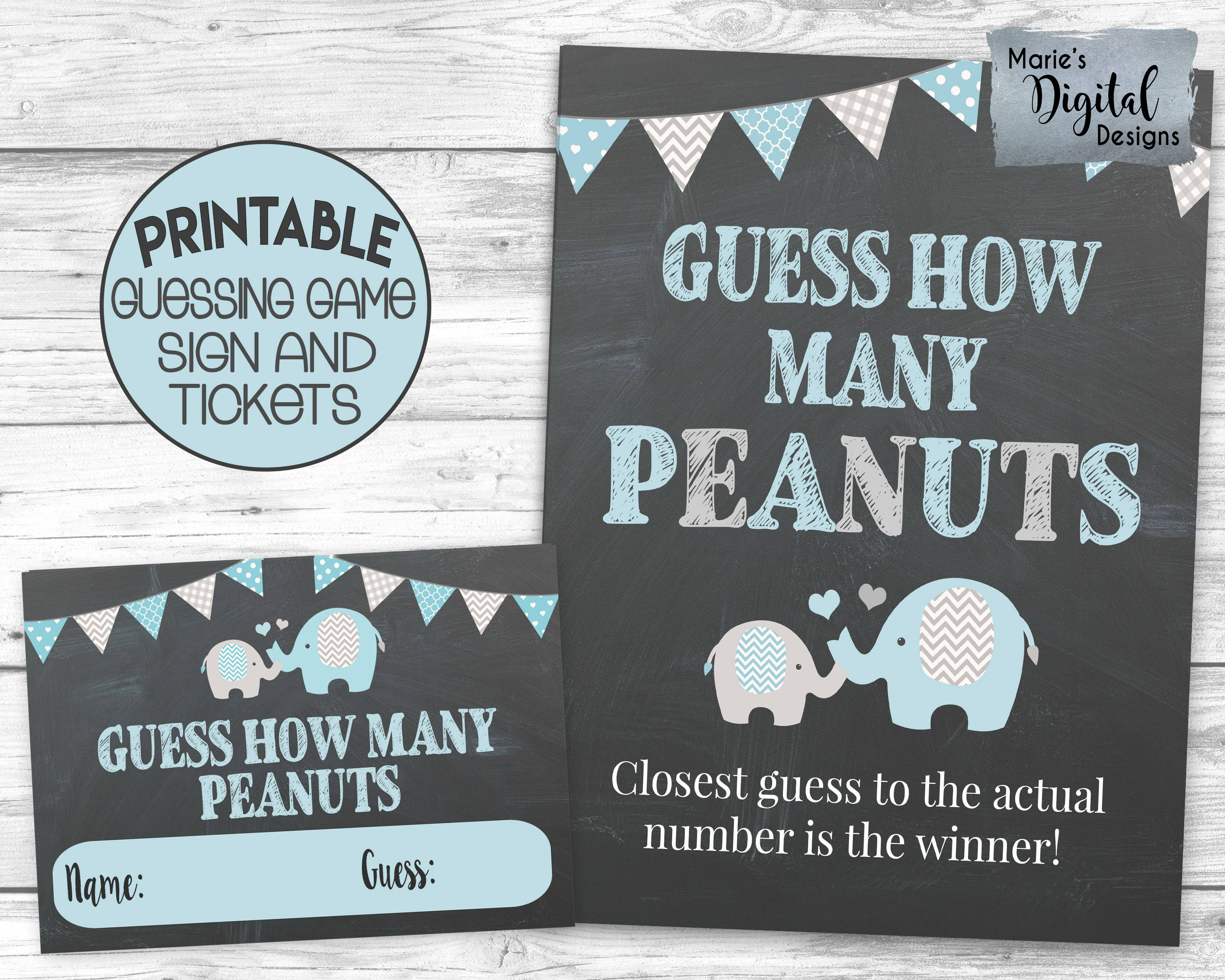 INSTANT DOWNLOAD Printable Guess How Many Peanuts Game | Etsy