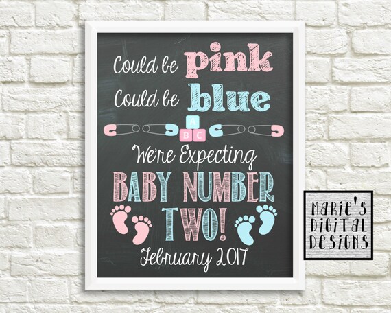 Could Be Pink Could Be Blue We're Expecting Baby Number - Etsy