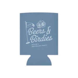 Personalized Golf Bachelor Party Can Cooler, Groomsmen Gift, Beer Cozie Wedding Favor, Beers & Birdies Drink Holder | CCG01 image 9