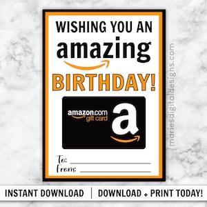 DESCARGA INSTANTE / Deseándole un cumpleaños increíble / Titular de la tarjeta de regalo de Amazon / Tarjeta de regalo de amigo imprimible / Profesor Digital / Archivo JPEG