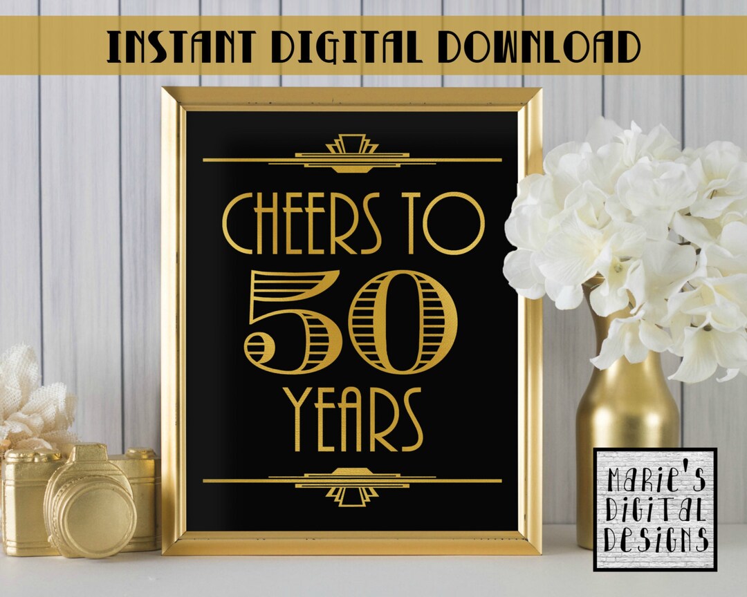 INSTANT DOWNLOAD Printable Cheers to 50 Years / Party Decor - Etsy Canada