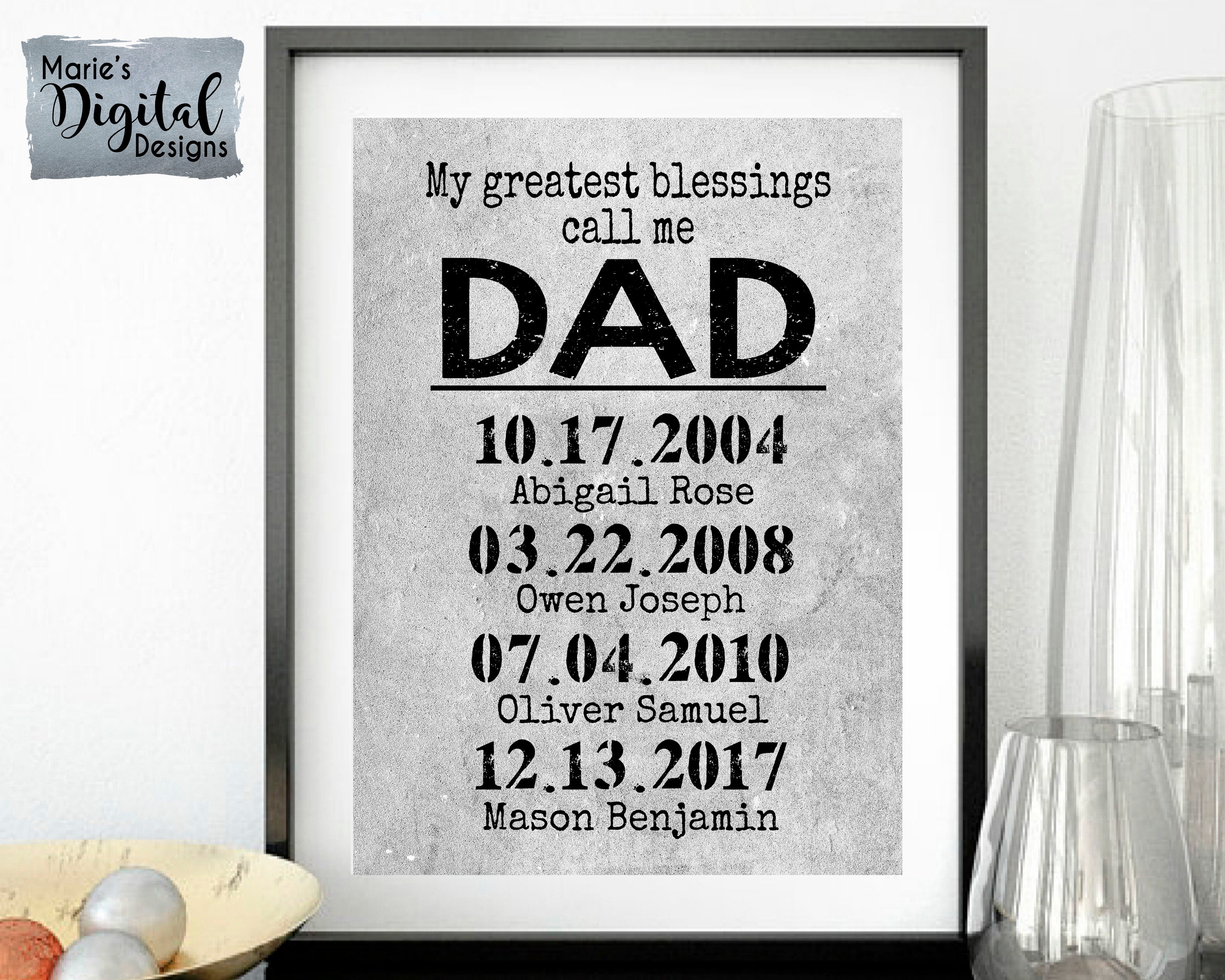 PRINTABLE Personalized My Greatest Blessings Call Me Dad / - Etsy Printable Personalized My Greatest Blessings Call Me Dad / - Etsy