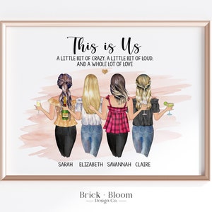 Custom Best Friend Portrait | This Is Us PRINTABLE Personalized BFF Birthday Gift | Besties Christmas Friendship Present | Digital JPEG