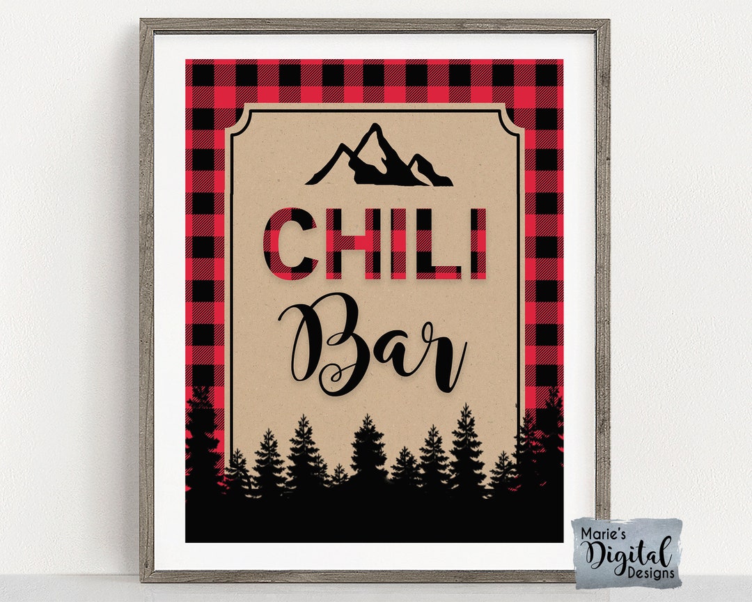 INSTANT DOWNLOAD | Chili Bar Printable Birthday Party Sign | Red ...