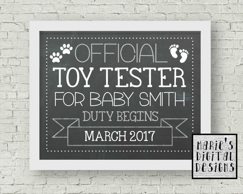 Official Toy Tester Printable Guard Dog Duty Pregnancy Etsy