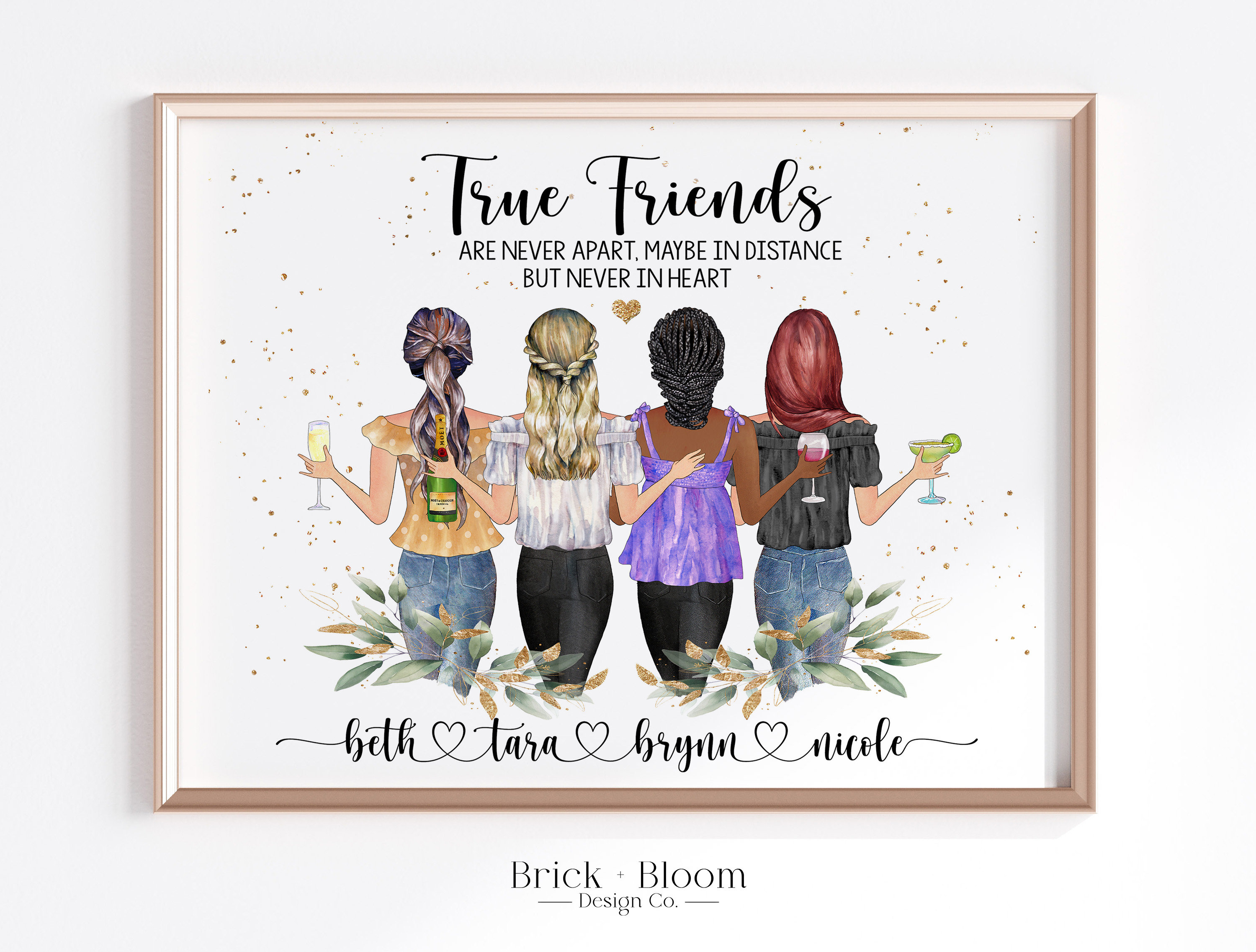 Custom Best Friend Portrait PRINTABLE Personalized BFF Etsy