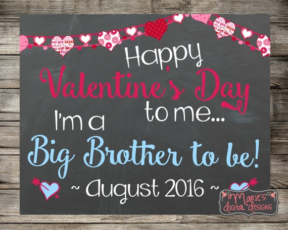 Available in Any Size I/'m A Sister To Be Happy Valentine/'s Day to Me Pregnancy Reveal Valentine Pregnancy Announcement