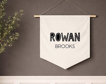 Personalized Name Pennant Banner, Custom Kids Room Decor, Nursery Wall Hanging, Baby Name Sign, Boho Name Banner, Baby Shower Gift | PN1