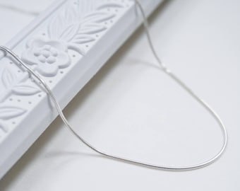 Sterling Silver Snake Chain Necklace: Minimalist Thin Chain