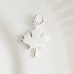 Sterling Silver Minimalist Maple Leaf Charm