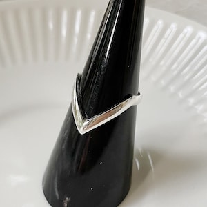 Sterling Silver Chevron Ring: Dainty V Shaped Midi Ring