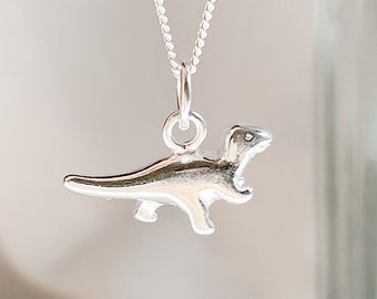 Kleiner T-Rex Dinosaurier Anhänger In Sterling Silber, Silber Oder Gold Oder Rosegold, Dinosaurier Halskette - Österreich - Foto 3