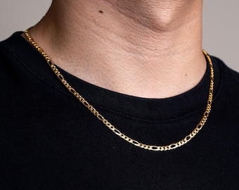18K Gold Vermeil Figaro Gliederkette (3,5 mm) | Sterling Silber | Herrenkette | Gold Filled Kette | Freund Geschenk | Geschenk für Männer | Kanada
