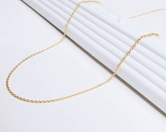 18K Gold Vermeil Cable Chain (1 mm) | Thin Gold Chain | Dainty Necklace | Dainty Gold Necklace | Layering Necklace | Christmas Necklace