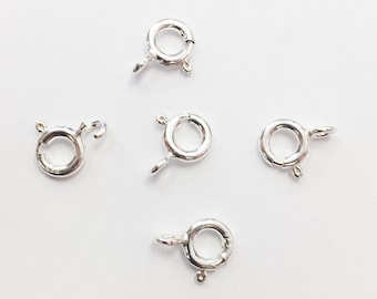 Sterling Silver Spring Ring Clasps (6 mm)