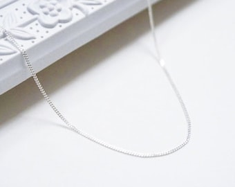 Wholesale Fine Sterling Silver Curb Chain (1 mm) | Silver Chain | Silver Curb Chain | Curb Link Chain | Sterling Silver Necklace
