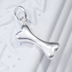 Sterling Silver 3D Dog Bone Charm: Pet Jewelry