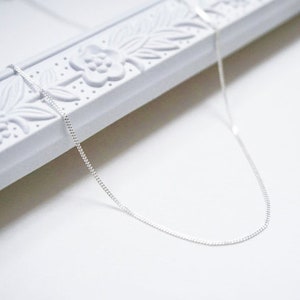 Sterling Silver Curb Chain Necklace: Thin, Durable, Handmade in Italy