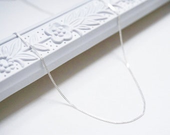 Sterling Silver Curb Chain (1 mm) | Silver Curb Chain | Thin Silver Necklace | Curb Link Chain | Silver Necklace | Wholesale