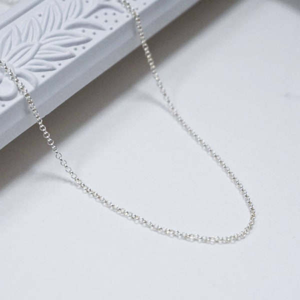 Wholesale Sterling Silver Rolo Chain | Sterling Silver Necklace | Thin Silver Chain | Minimalist Necklace | Chaîne argent