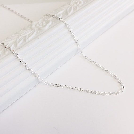 Sterling Silver Chain 925 Silver Singapore Chain - Etsy