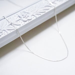 Fine Sterling Silver Curb Chain (1 mm) | Silver Curb Chain | Silver Chain | Curb Link Chain | Silver Necklace | Wholesale