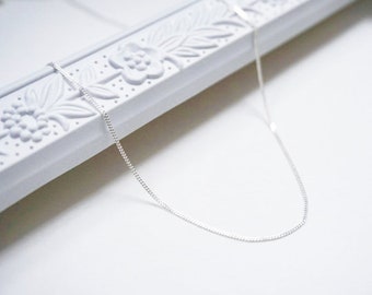 Fine Sterling Silver Curb Chain (1 mm) | Silver Curb Chain | Silver Chain | Curb Link Chain | Silver Necklace | Wholesale