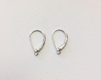 Sterling Silver Leverback Earring Hooks - 5 pairs / 10 pairs