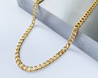 18K Gold Vermeil Curb Chain (3.5 mm)