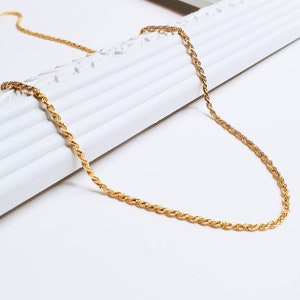 18K Gold Vermeil Rope Chain: Sterling Silver Base, 2mm