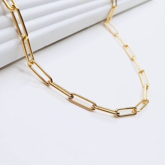 L. Klein Duetto 18K Gold Paperclip Chain Necklace with Hammered Rings -  Bergdorf Goodman