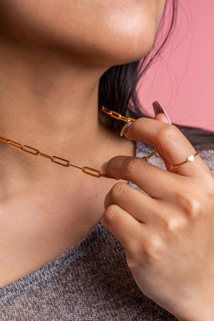 Nura Link Necklace Adjustable 41-46 cm/16-18' in 18ct Gold Vermeil on  Sterling Silver