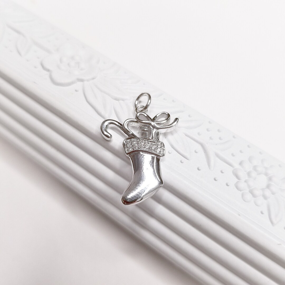 Pendentif Breloque Cloche Sapin De Noël En Argent 925 Sertie De Cz - Petit Bijou Argenté