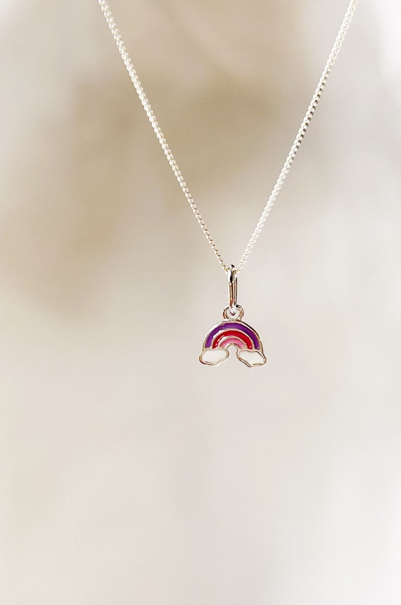 Rainbow necklace charm discount