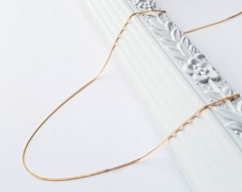 18K Gold Vermeil Curb Chain 1 mm | Fine Gold Chain | Thin Gold Chain | Gold Necklace | Minimalist Necklace | Simple Gold Necklace