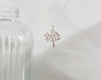 Sterling Silber Baum des Lebens Halskette: Zierlicher Natur Anhänger, Boho Schmuck Geschenk